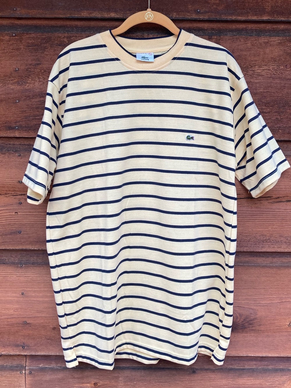 LACOSTE Yellow Tee with Stripes